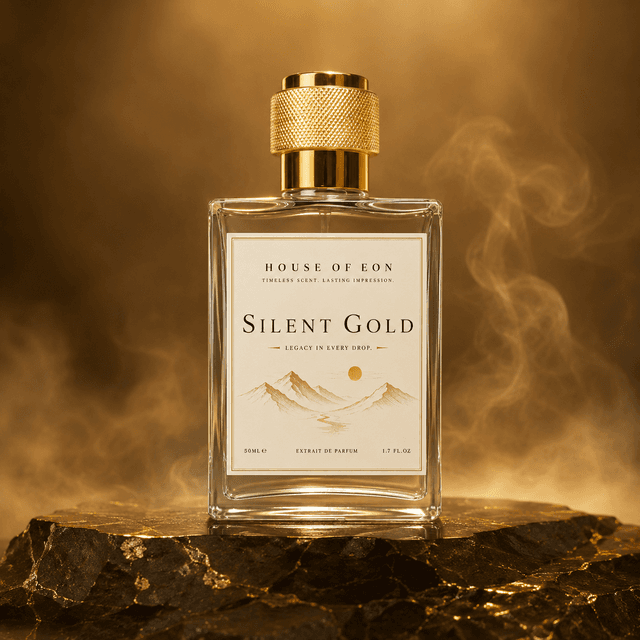 Silent Gold full-size bottle, shown as a fragrance reference